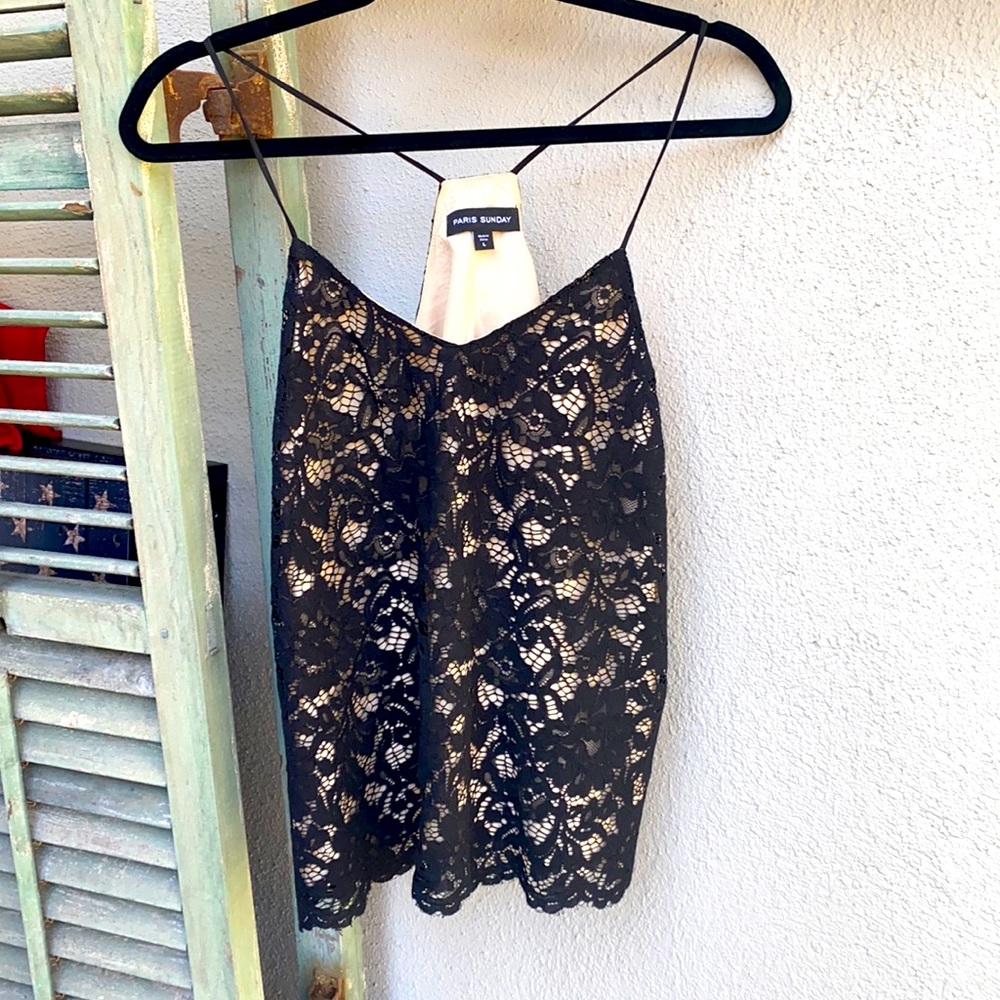 Black Lace Camisole Top